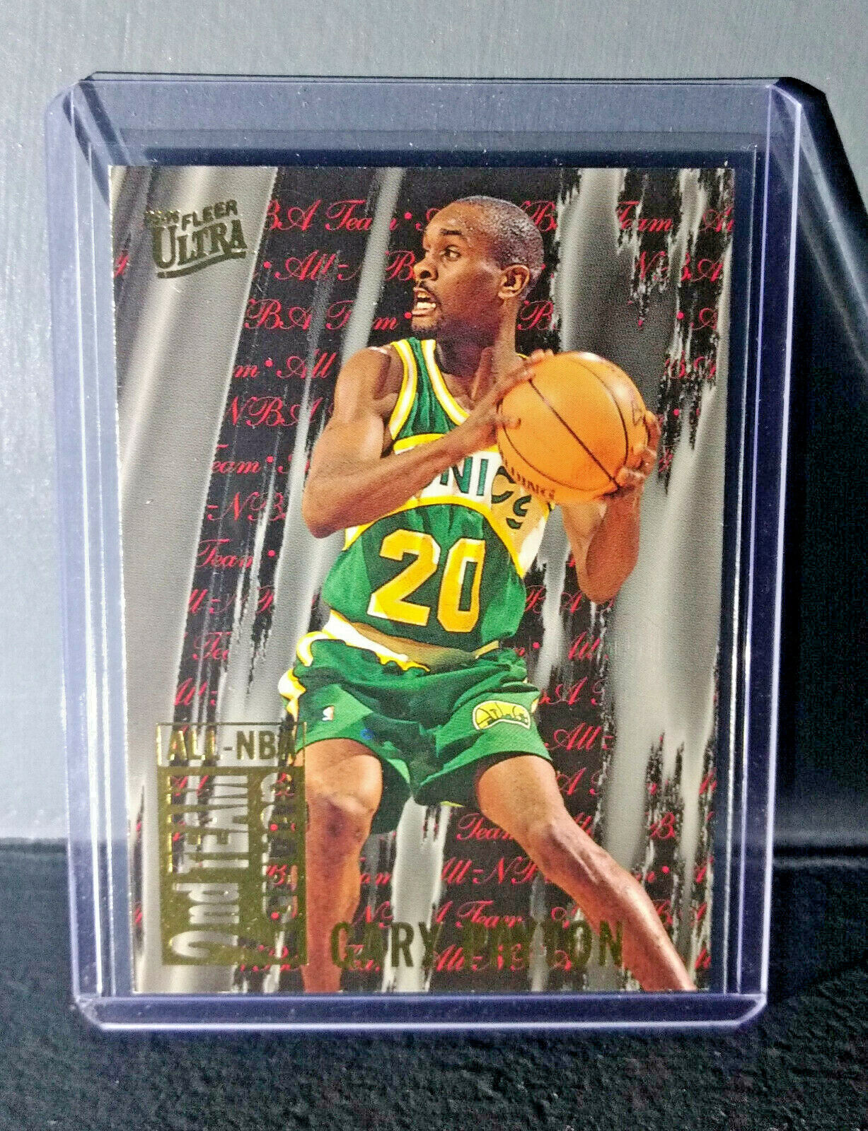 1995-96 Gary Payton Fleer Ultra All-NBA Team #9 Basketball Card