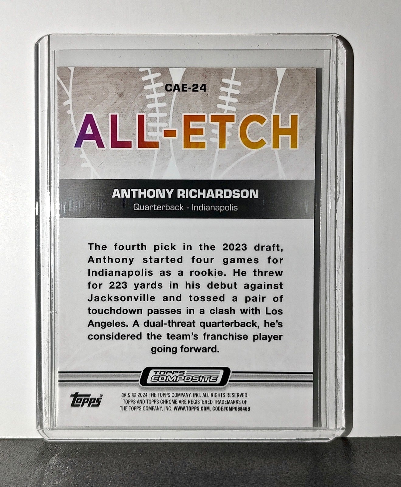 Anthony Richardson 2023 Topps Chrome All-Etch NFL CAE-24 Card Indianapolis Colts