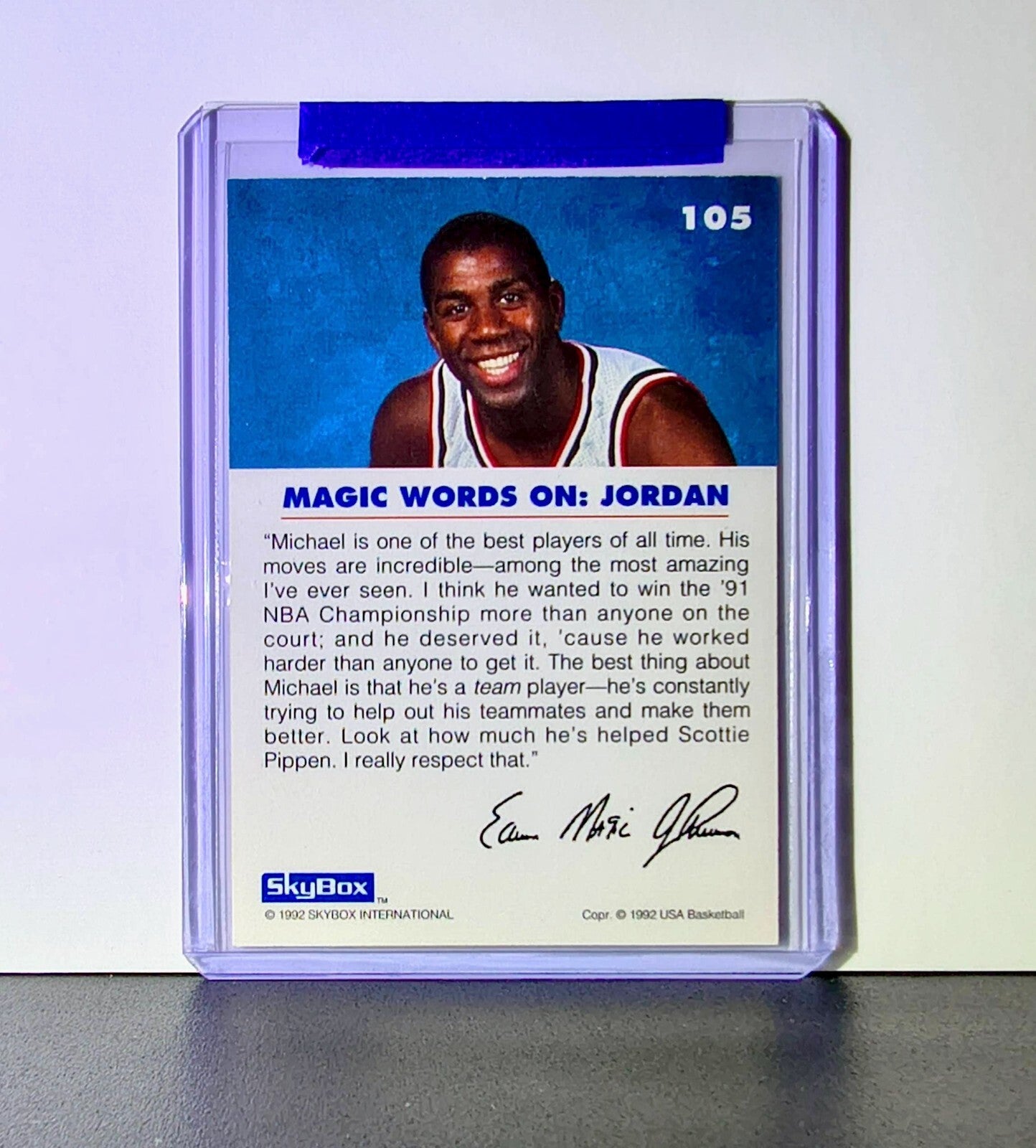 Michael Jordan Magic Johnson 1992-93 Skybox USA Basketball #105 Card Bulls