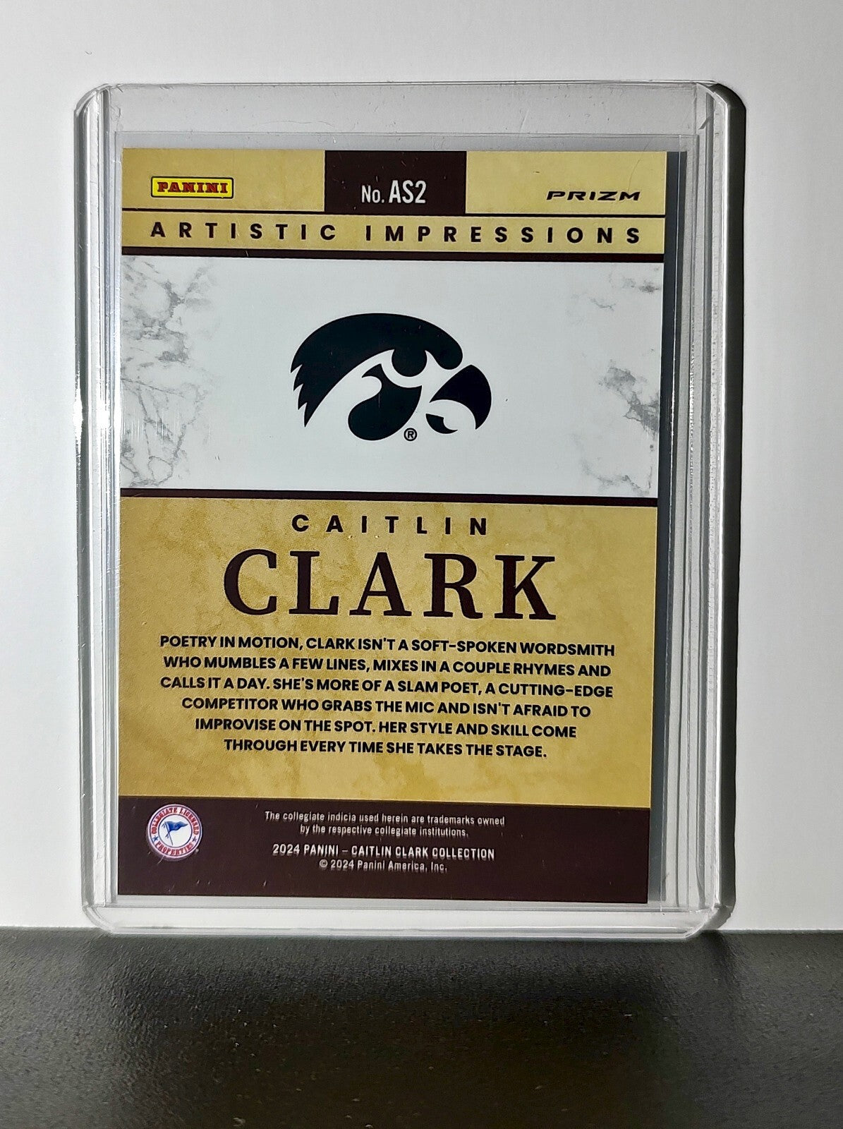 Caitlin Clark 2024 Panini Select Artistic Selections #AS2 Card Iowa Hawkeyes