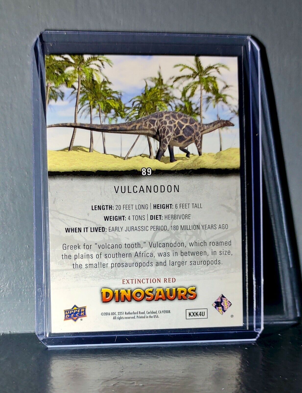 2015 Upper Deck Dinosaurs Vulcandon Extinction Red Parallel #89 Card