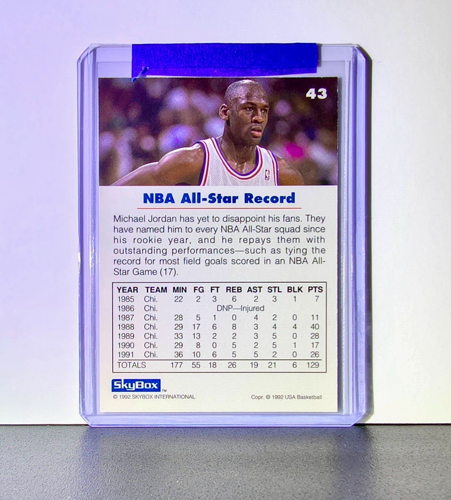 Michael Jordan 1992-93 Skybox USA Basketball #43 Basketball Card Chicago Bulls