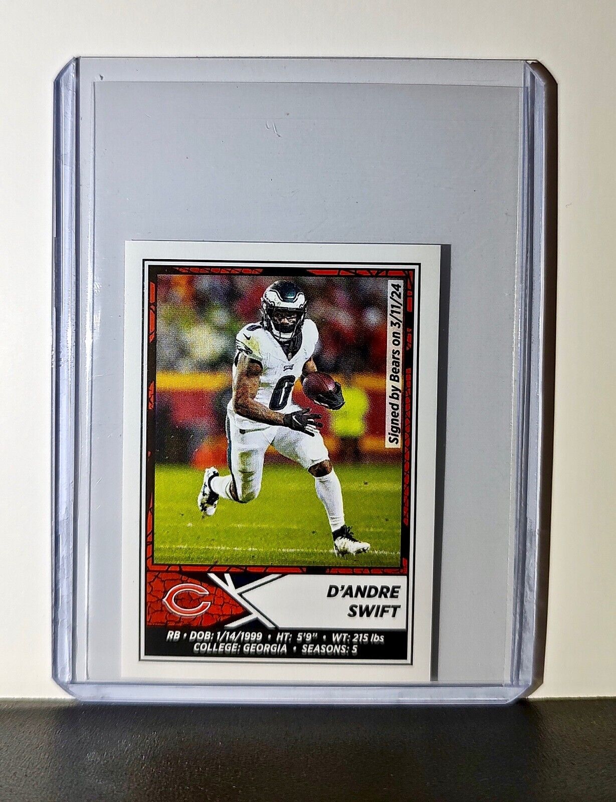 D'Andre Swift 2024 Panini NFL Sticker #365 Chicago Bears