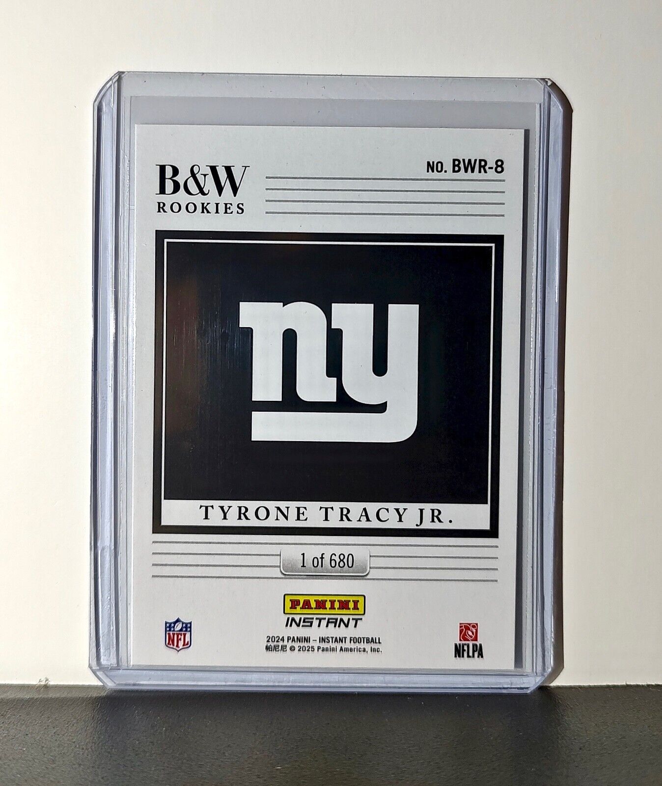 Tyrone Tracy Jr. 2024 Panini NFL #8 Black & White Rookies Card Giants 1 of 680