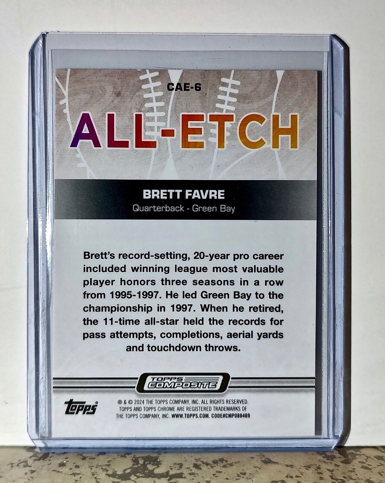 Brett Favre 2023 Topps Chrome ALL-ETCH NFL CAE-6 Football Card Green Bay Packers