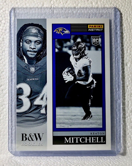 Keaton Mitchell 2023 Panini NFL #15 Black & White Rookies Card Ravens 1/216