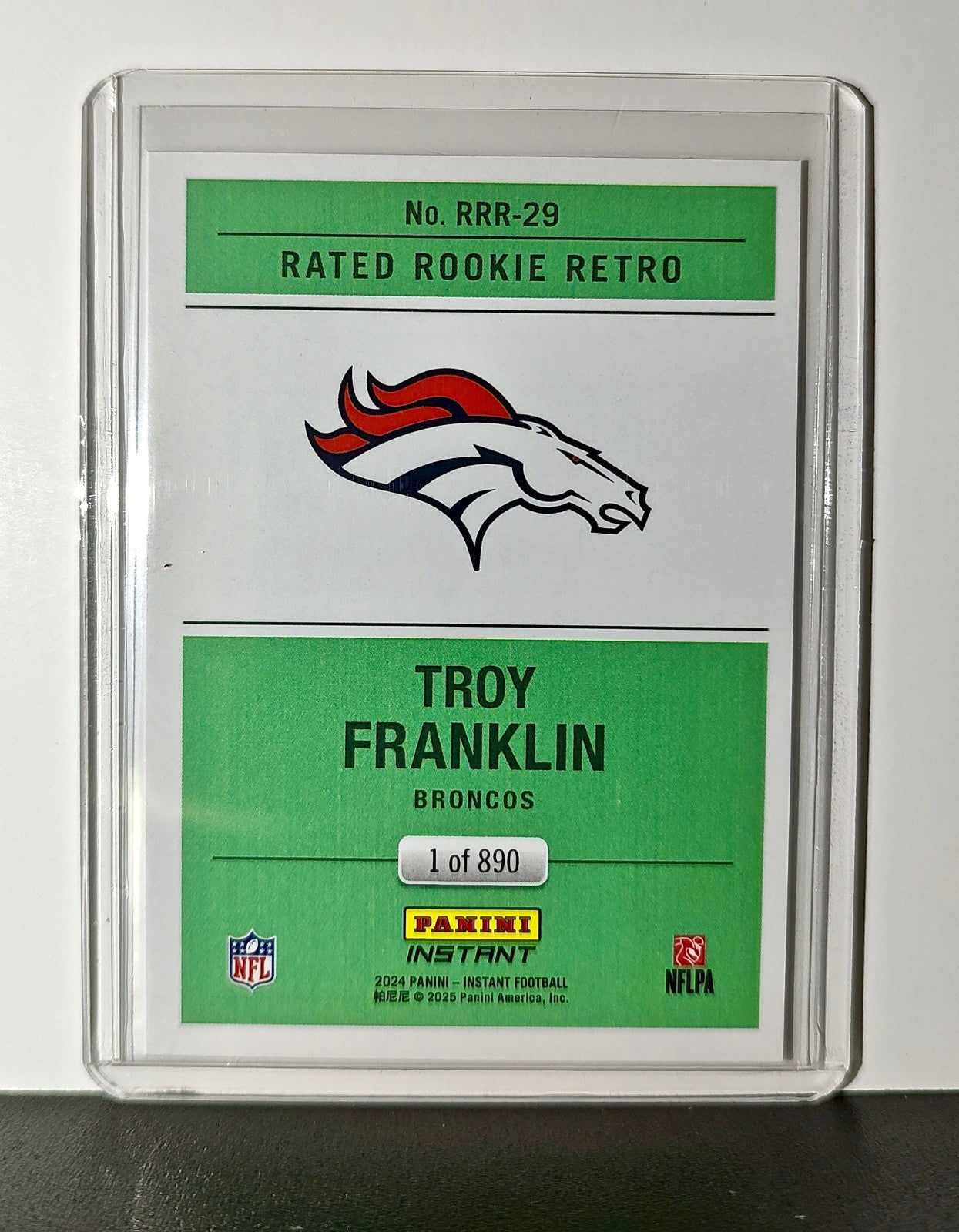 Troy Franklin Rookie 2024 Panini Rated Rookie Retro NFL 29 Card Broncos 1 of 890