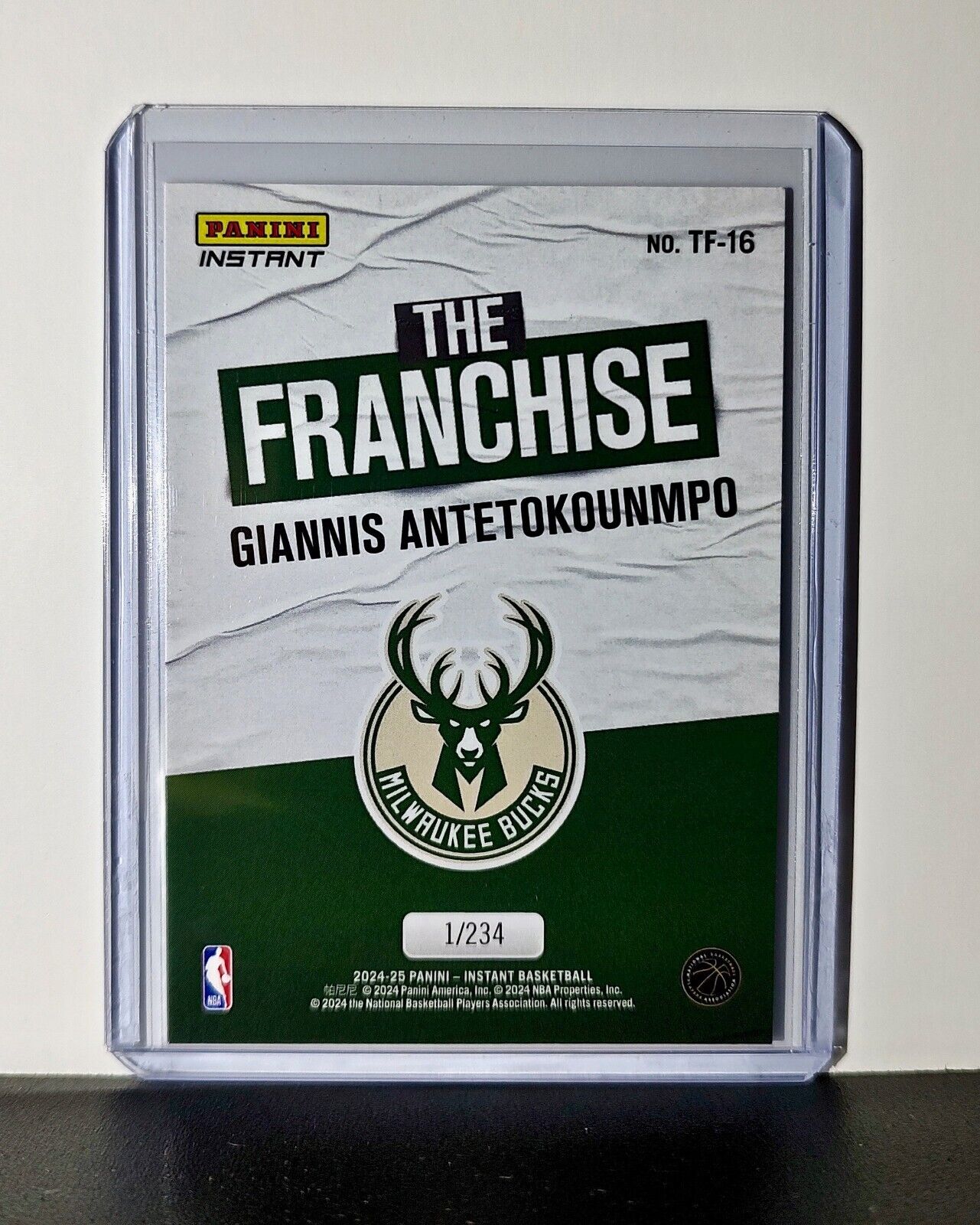 Giannis Antetokounmpo 2024-25 Panini The Franchise NBA #16 Card Bucks 1/234
