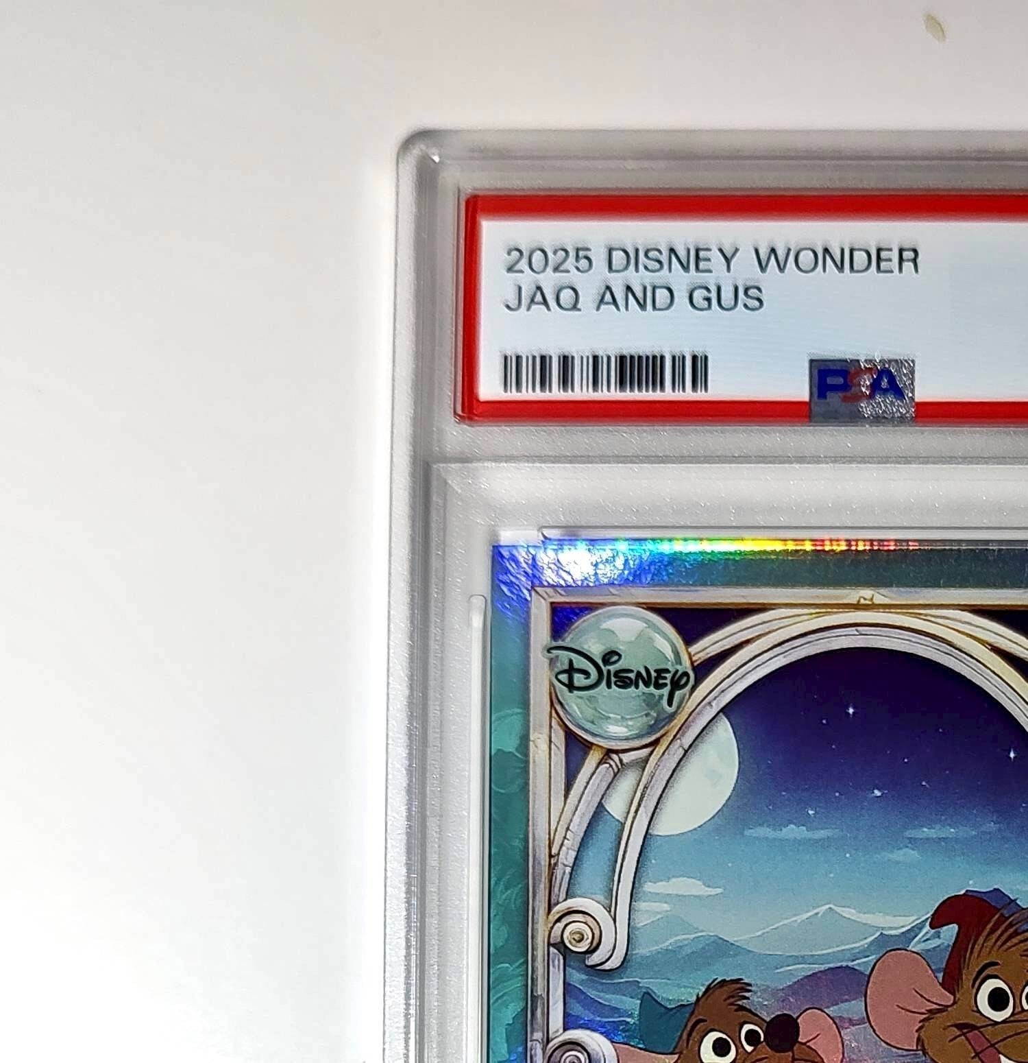 Jaq and Gus 2025 Topps Disney Wonder #111 Diamond Card Cinderella PSA 8