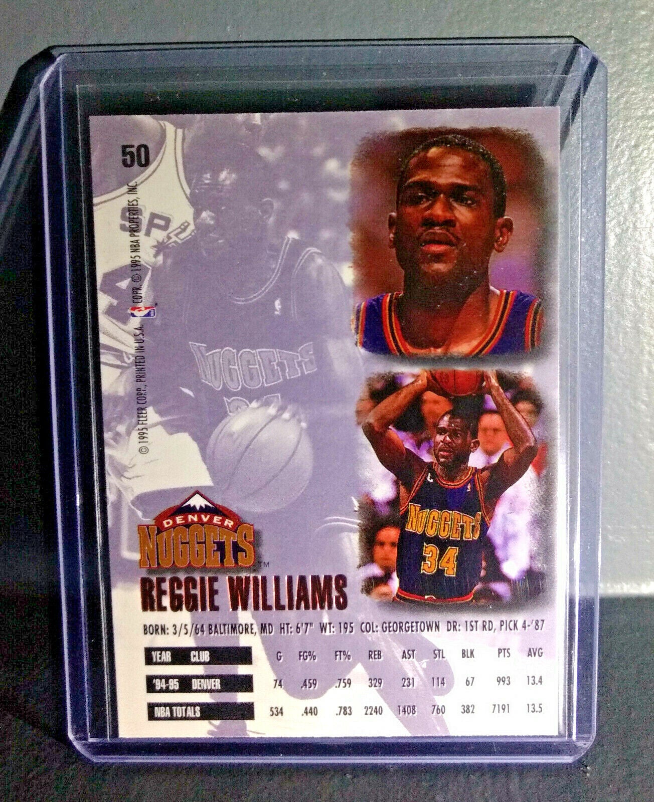 1995-96 Reggie Williams Fleer Ultra #50 Basketball Card