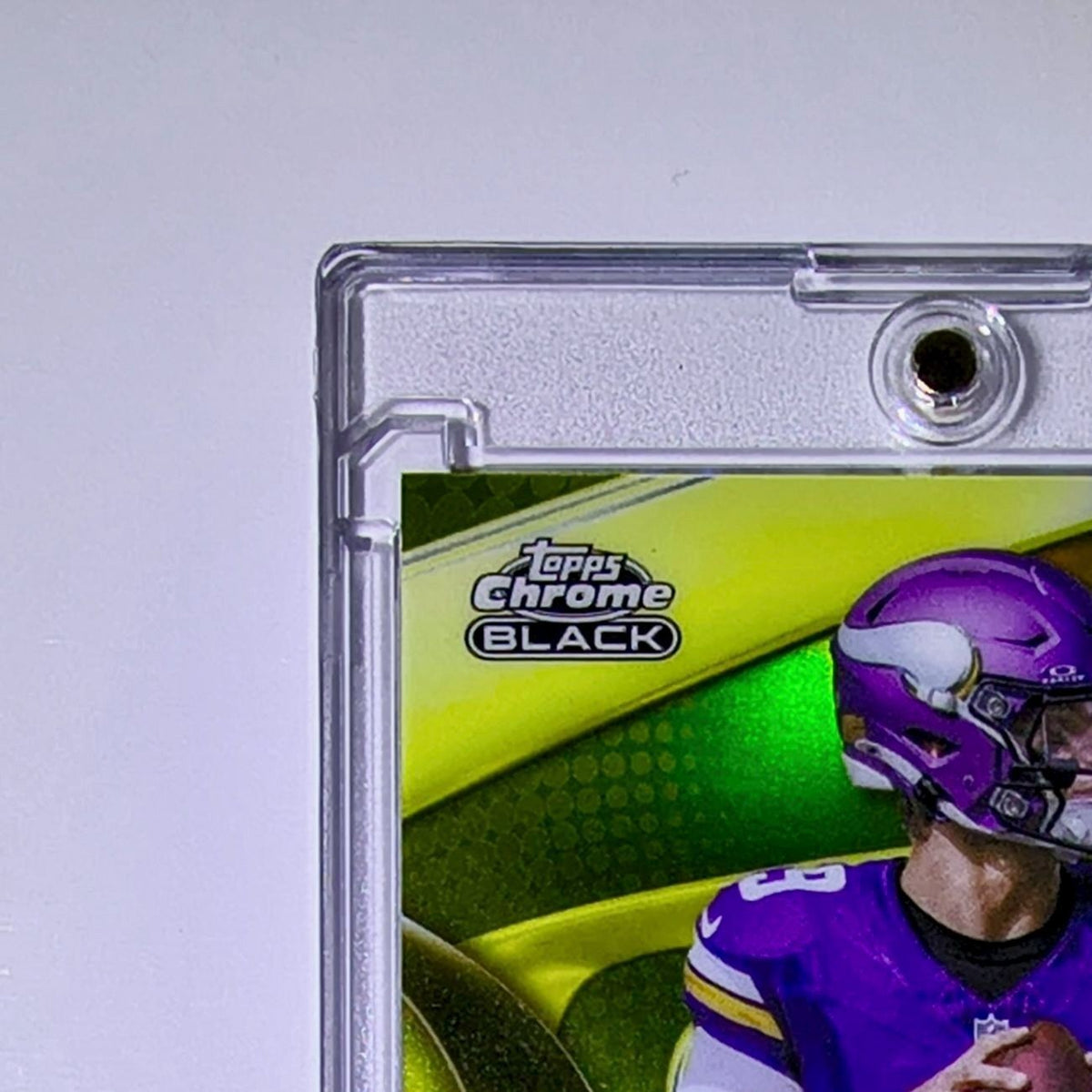 JJ McCarthy 2025 NFL Topps Chrome Black #67 Gold Refractor Card 22/50 Vikings