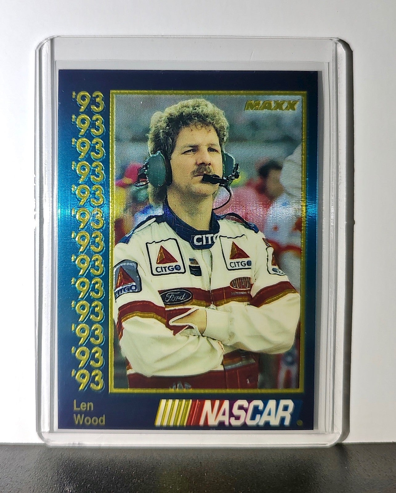 Len Wood 1993 Maxx Premier Plus Racing #103 NASCAR Card Wood Brothers Racing