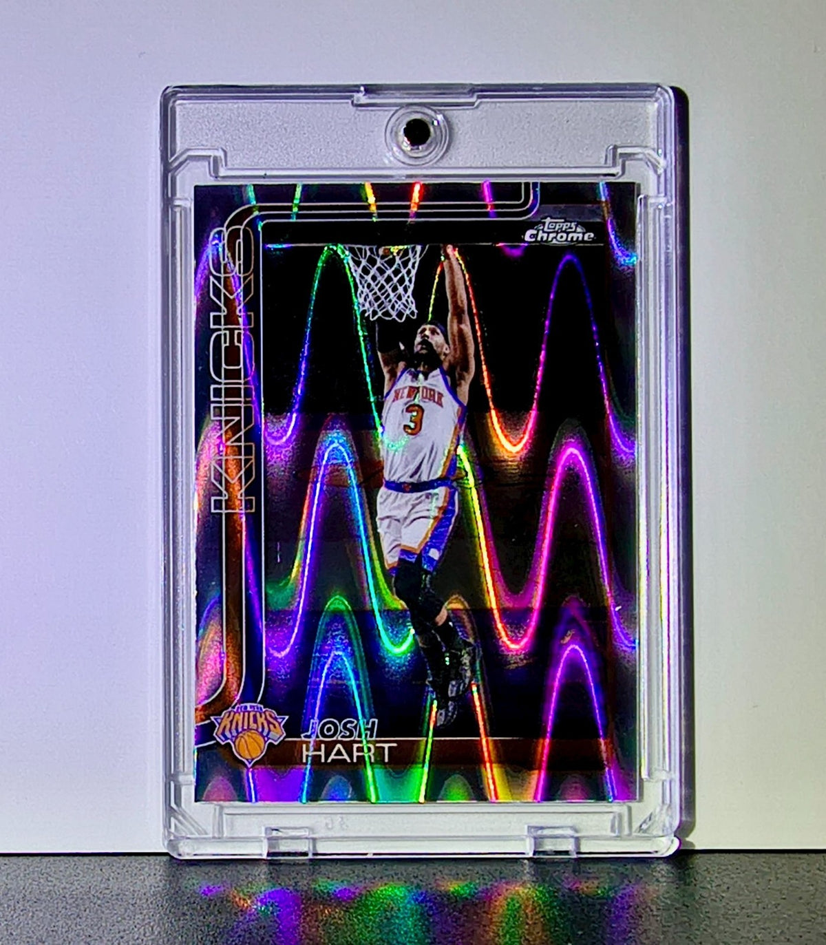 Josh Hart 2025-26 NBA Topps Chrome Update #72 RayWave Refractor Card NY Knicks