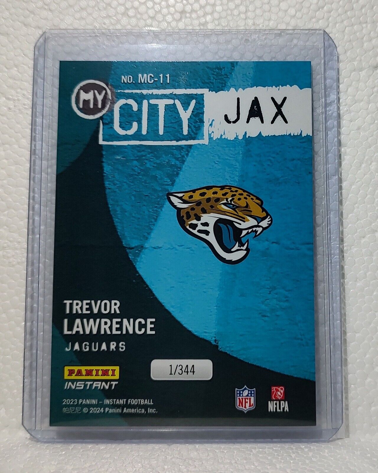 Trevor Lawrence 2023 Panini NFL #11 My City Football Card Jaguars 1/344