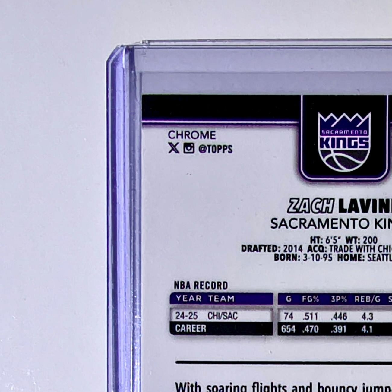 Zach LaVine 2025-26 NBA Topps Chrome Update X-Fractor #63 Card Sacramento Kings