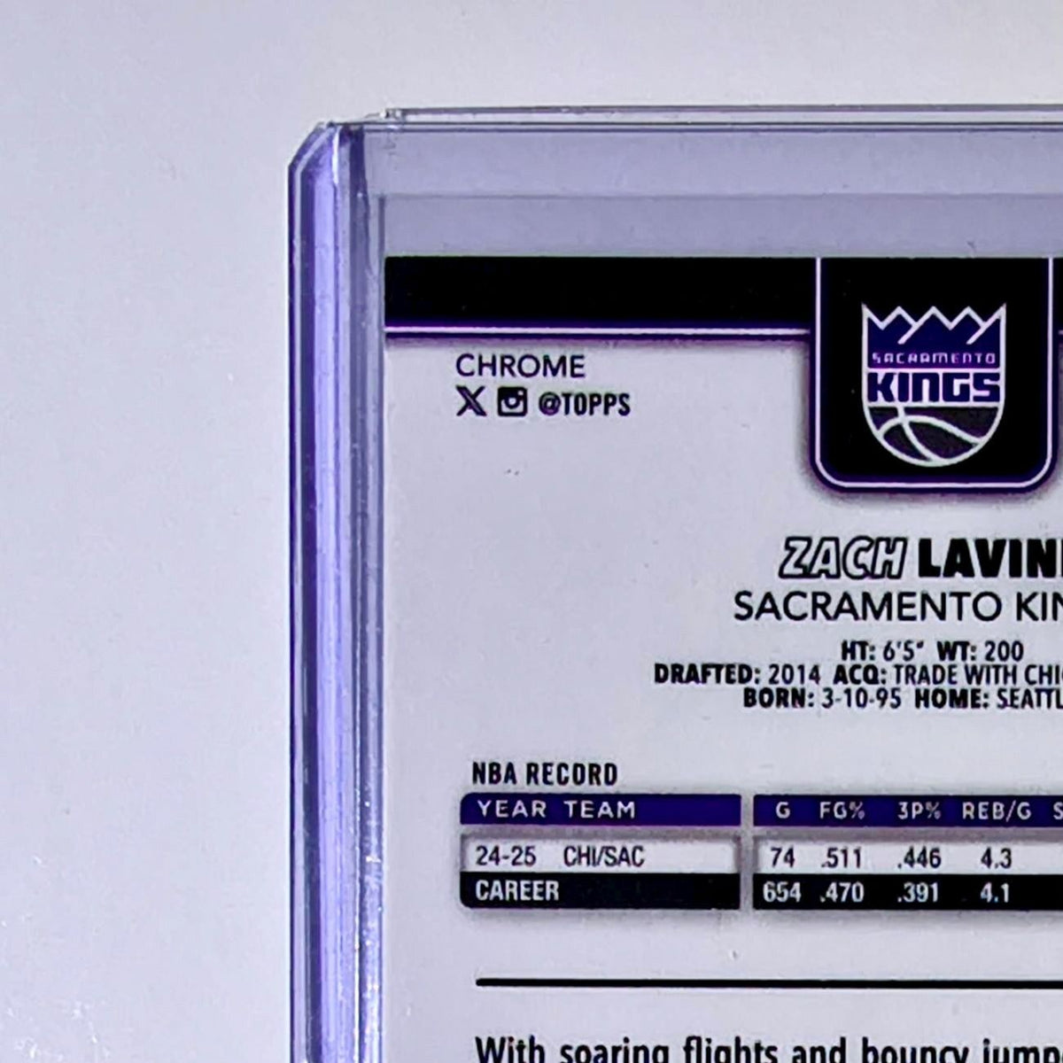 Zach LaVine 2025-26 NBA Topps Chrome Update X-Fractor #63 Card Sacramento Kings