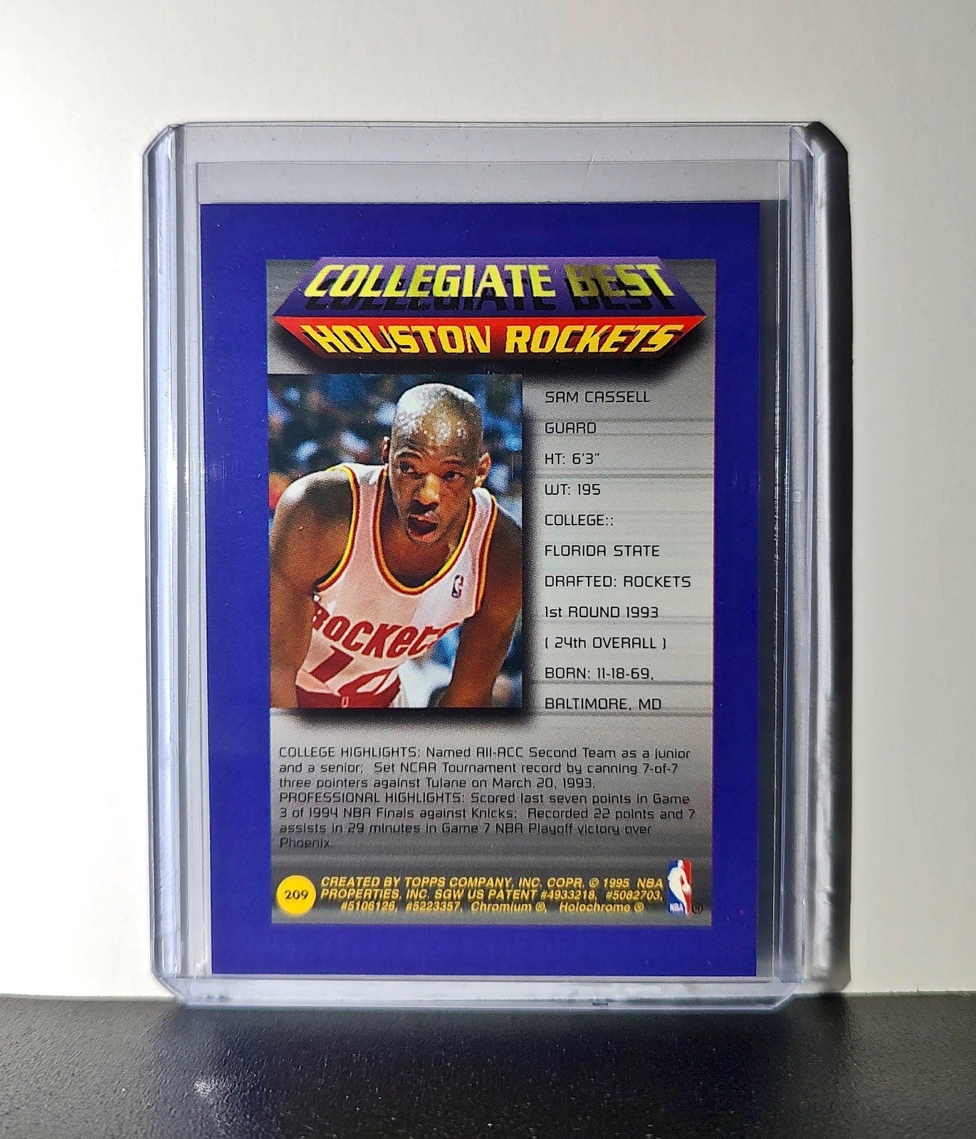 Sam Cassell 1994-95 Topps Finest #209 Collegiate Best