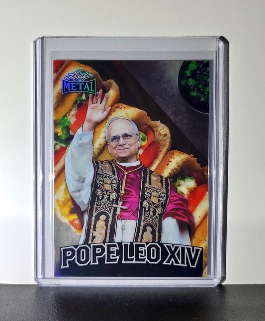 Pope Leo XIV 2025 Leaf Metal Trading Card Hot Dog Parallel /529