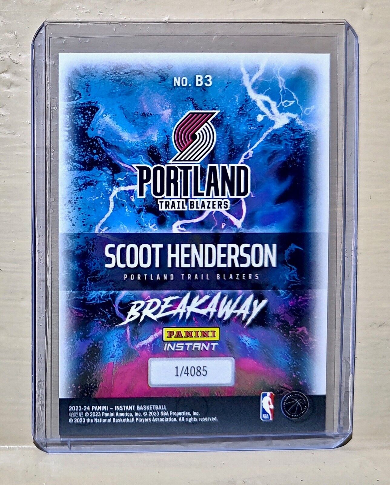 Scoot Henderson 2023-24 Panini NBA Breakaway Basketball #3 Rookie Card 1 of 4085