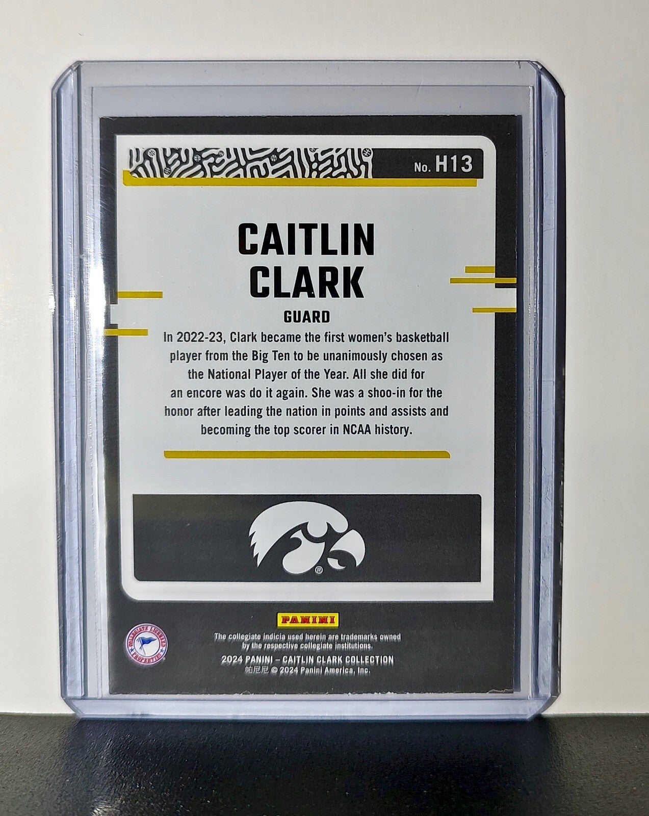 Caitlin Clark 2024 Silver Foil Panini Donruss Highlights #H13 Card Iowa Hawkeyes