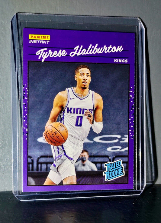 Tyrese Haliburton 2020-21 Panini NBA Instant #12 Rated Rookie Retro Card 1/3558