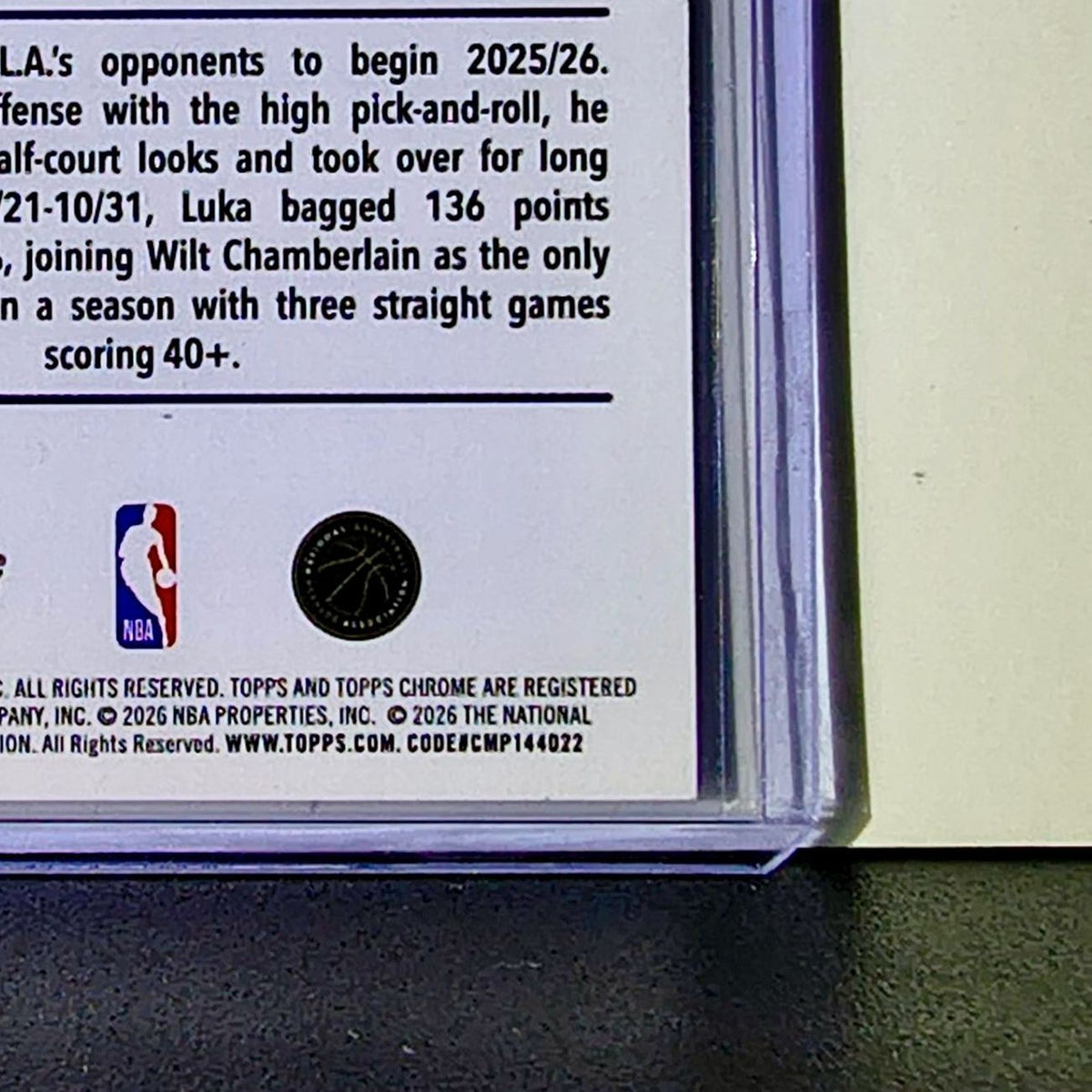 Luka Dončić 2025-26 NBA Topps Chrome Update #2 Card Los Angeles Lakers