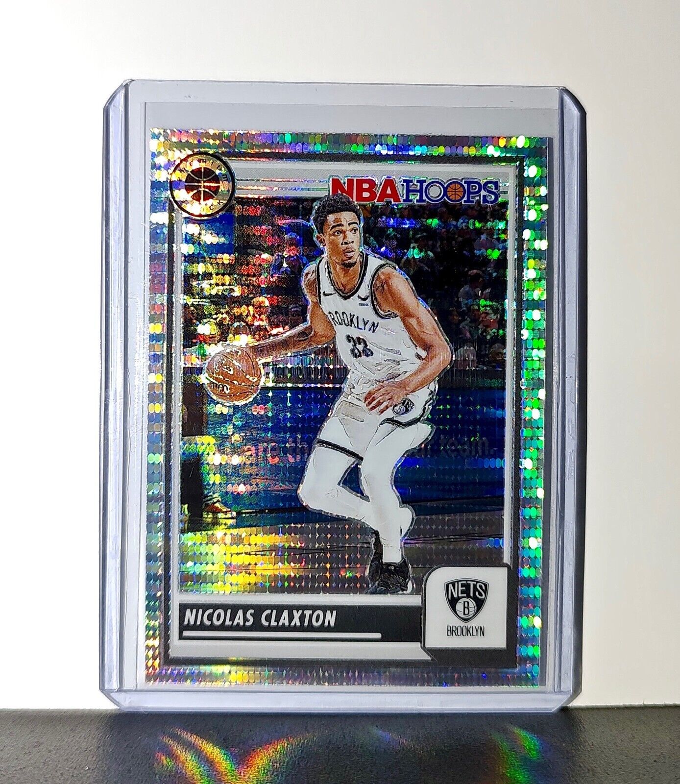Nicolas Claxton 2023-24 Panini Premium NBA Hoops #259 Pulsar Prizm Nets