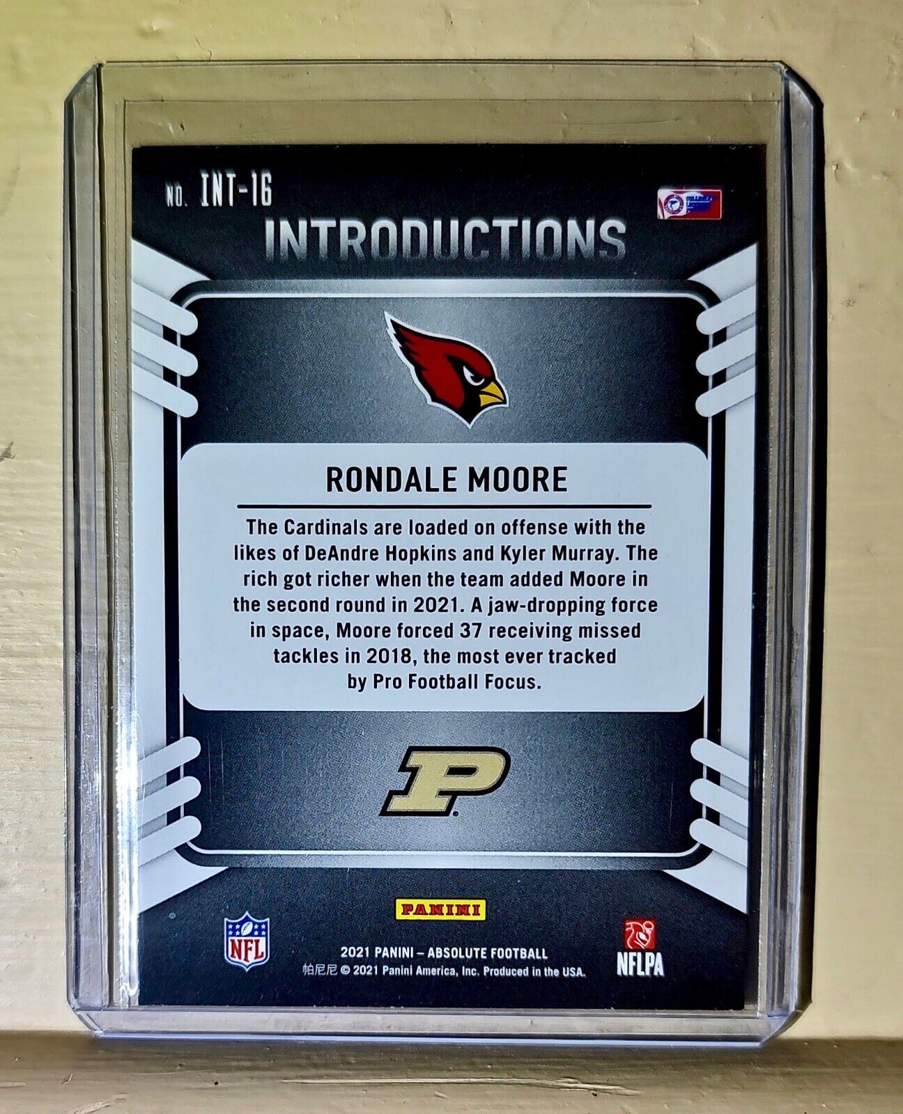 Rondale Moore 2021 Panini NFL Absolute Introductions Rookie Football #16 Card