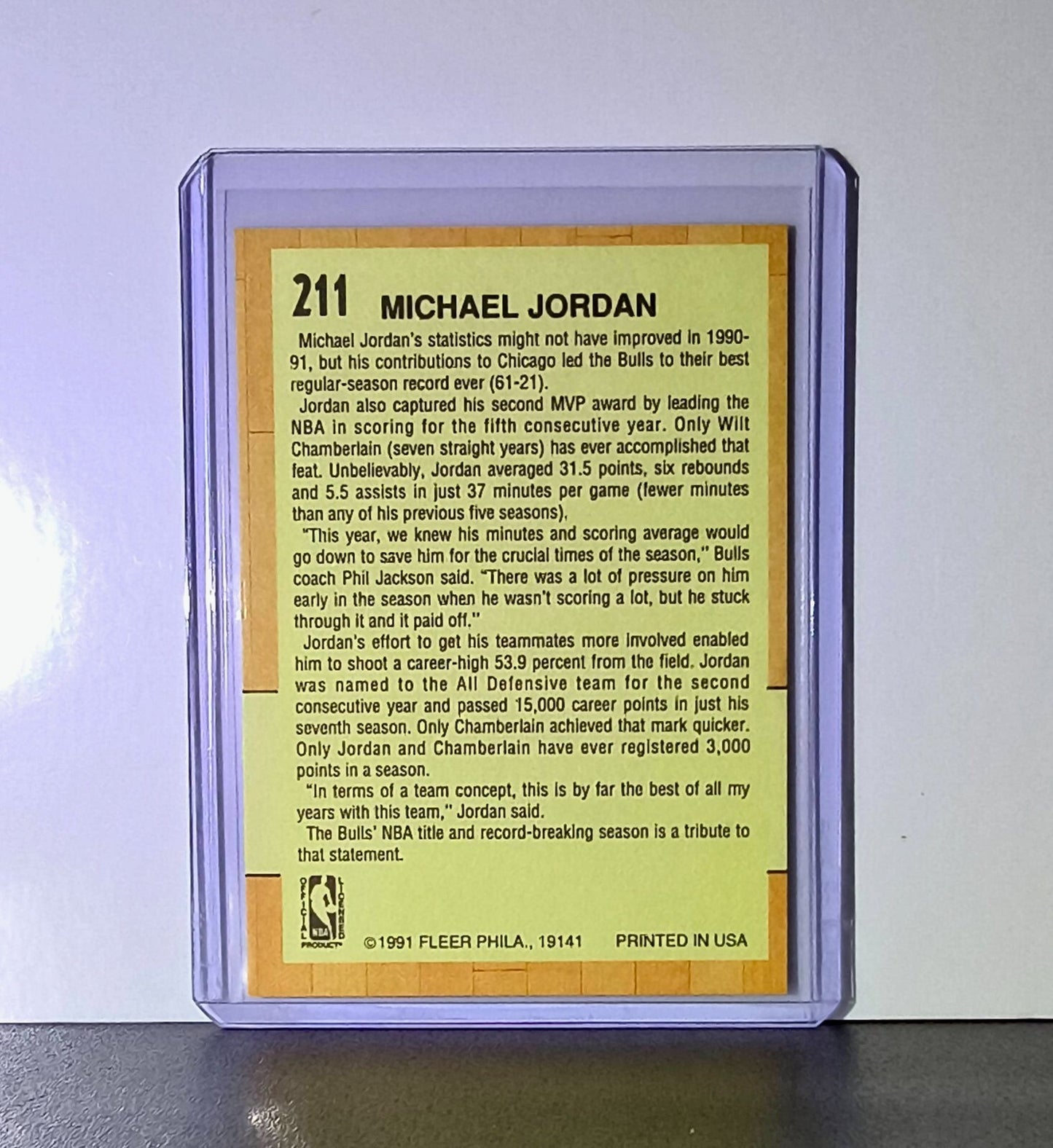 Michael Jordan 1991-92 Fleer All-Star Team #211 Basketball Card Chicago Bulls