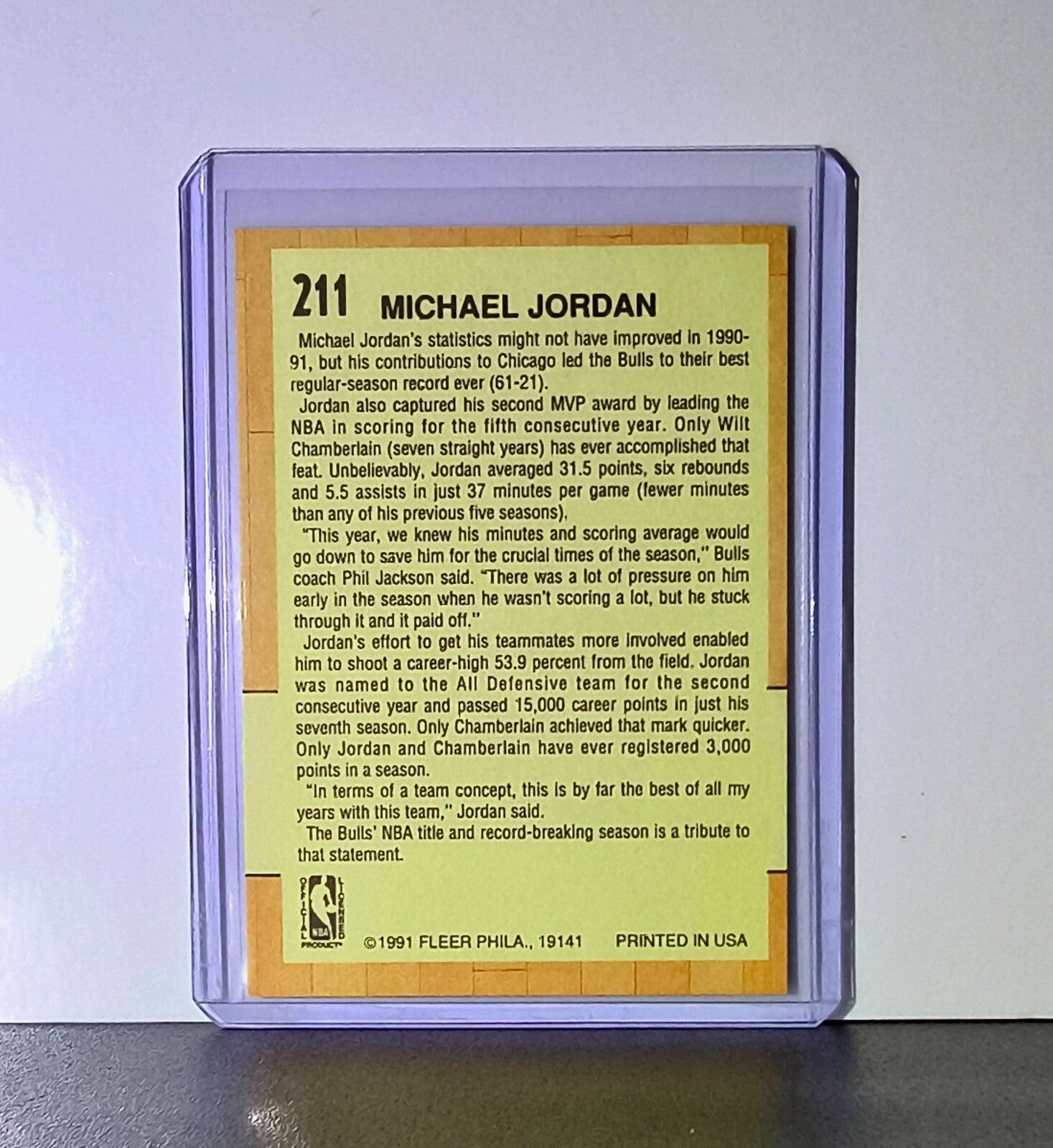 Michael Jordan 1991-92 Fleer All-Star Team #211 Basketball Card Chicago Bulls