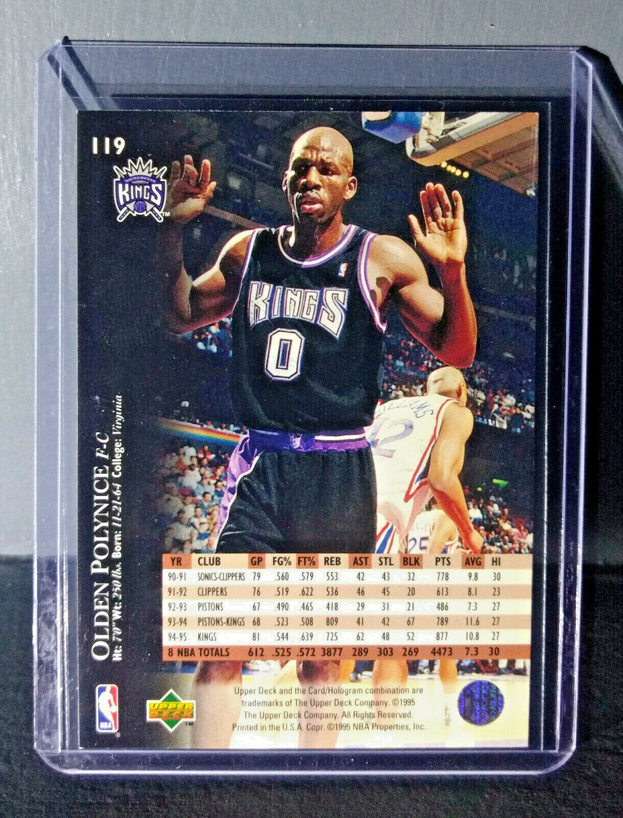 1995-96 Upper Deck Olden Polynice #119 Basketball Card