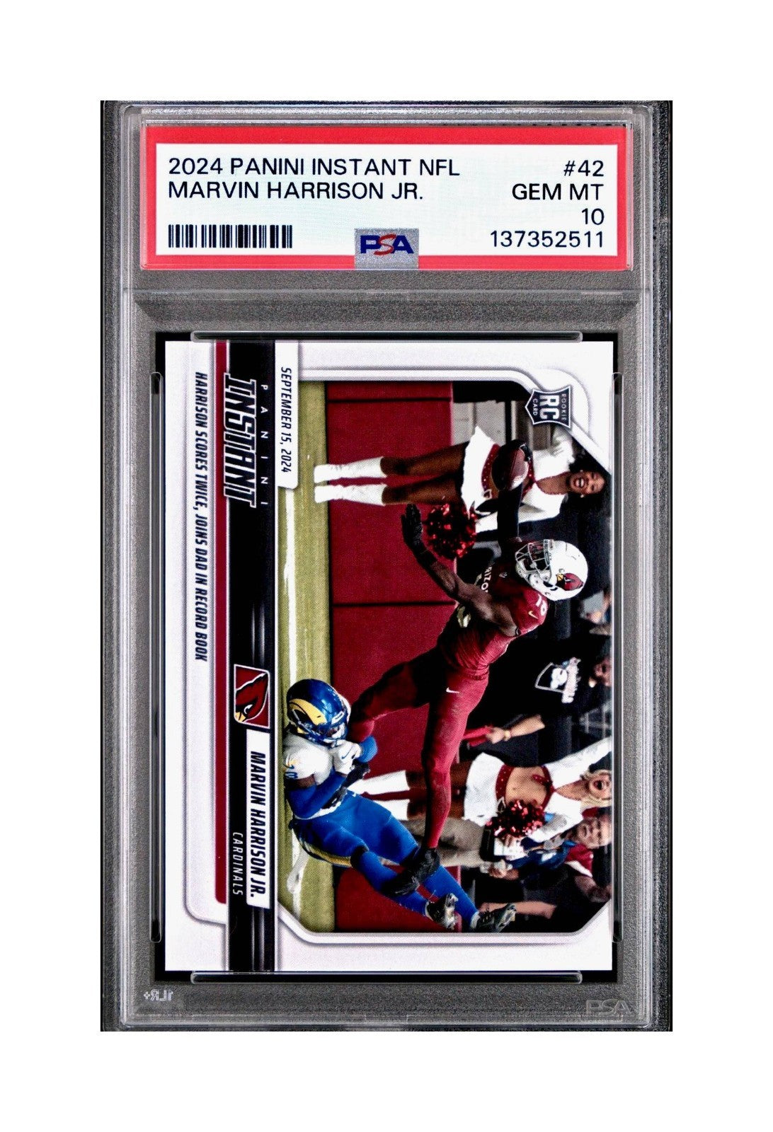 Marvin Harrison Jr. Rookie 2024 Panini Instant NFL #42 PSA 10 Gem Mint