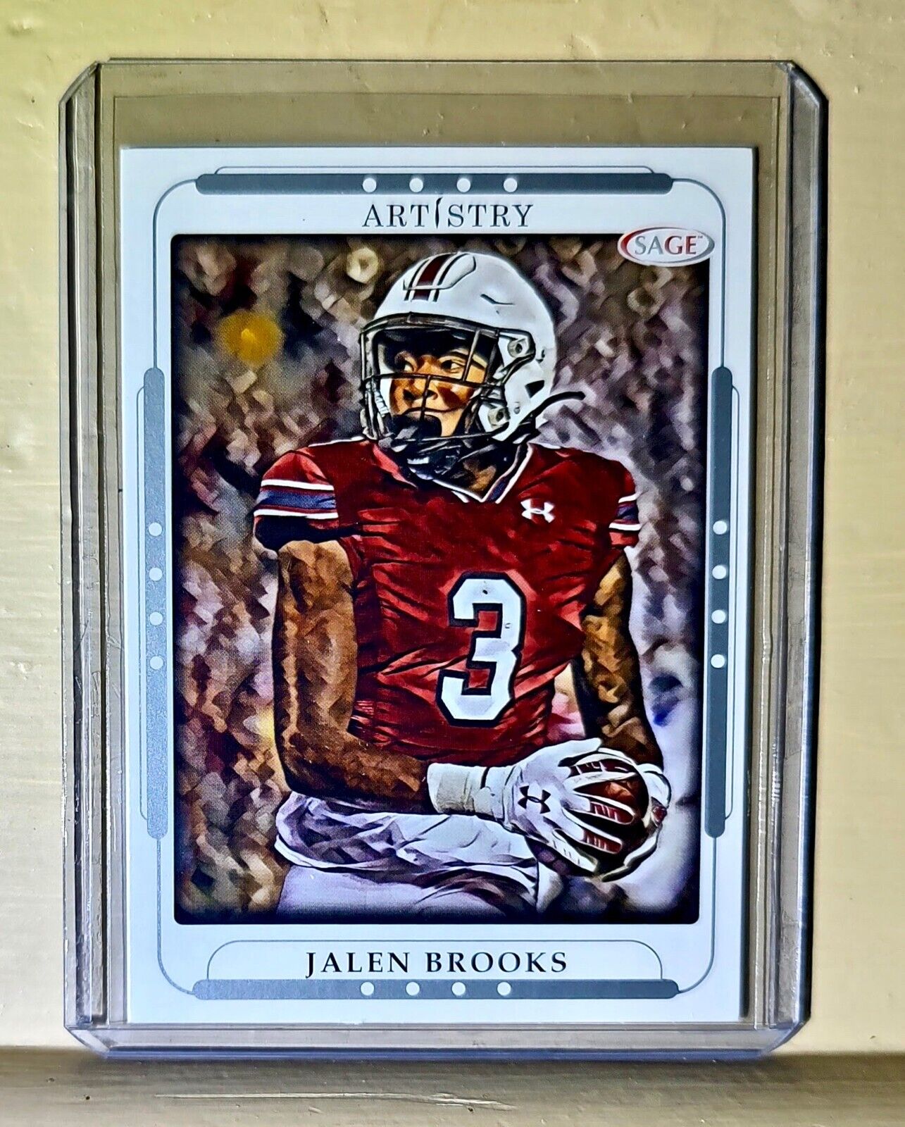 Jalen Brooks 2023 SAGE NFL Artistry Football #60 Card