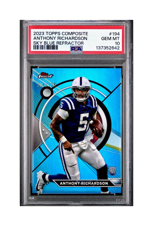 Anthony Richardson 2023 Topps 204/325 Fineest #194 Sky Blue Refractors PSA 10