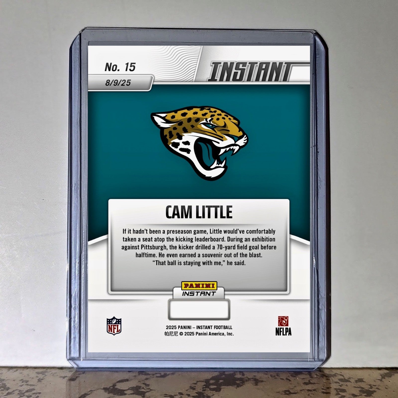 Cam Little Rookie 2025 Panini NFL #15 Card Jacksonville Jaguars 1 of 250
