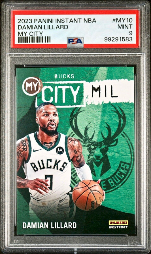 Damian Lillard 2023 Panini MyCity NBA #MY-10 Basketball Card PSA 9 Mint