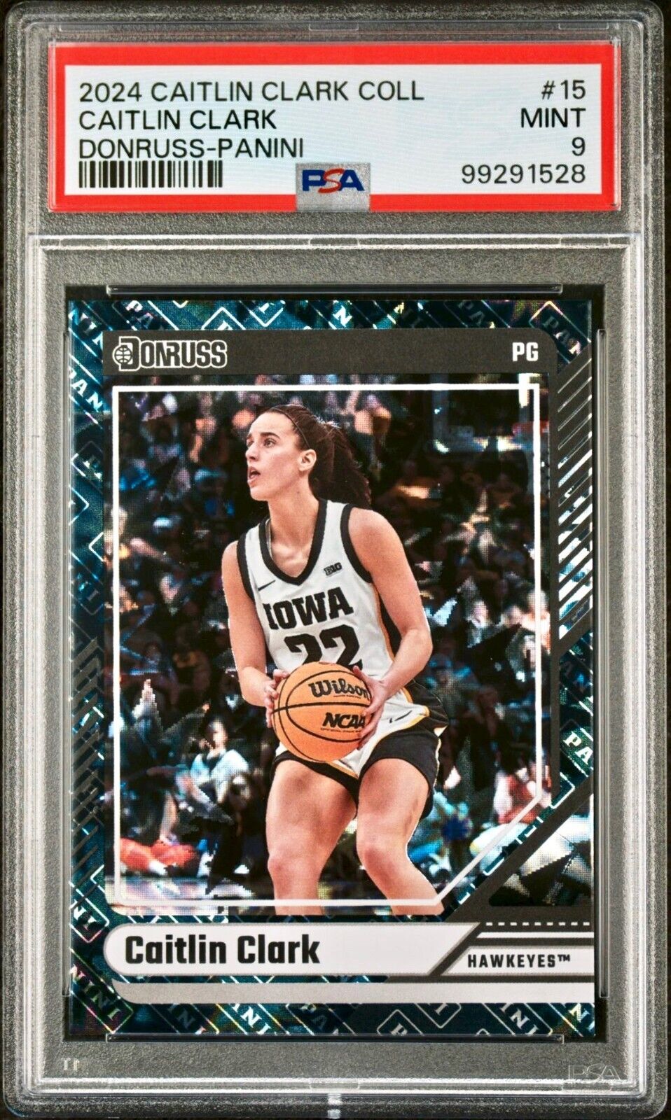 Caitlin Clark 2024 Panini Donruss Parallel #15 Basketball Card PSA 9 Mint