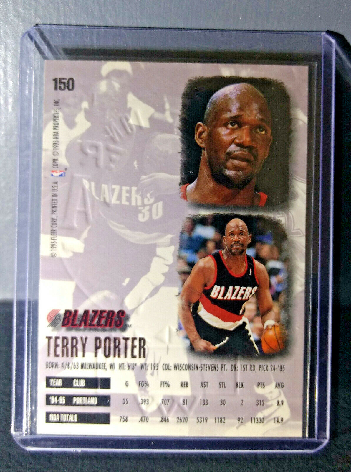 1995-96 Terry Porter Fleer Ultra Gold Medallion #150 Basketball Card