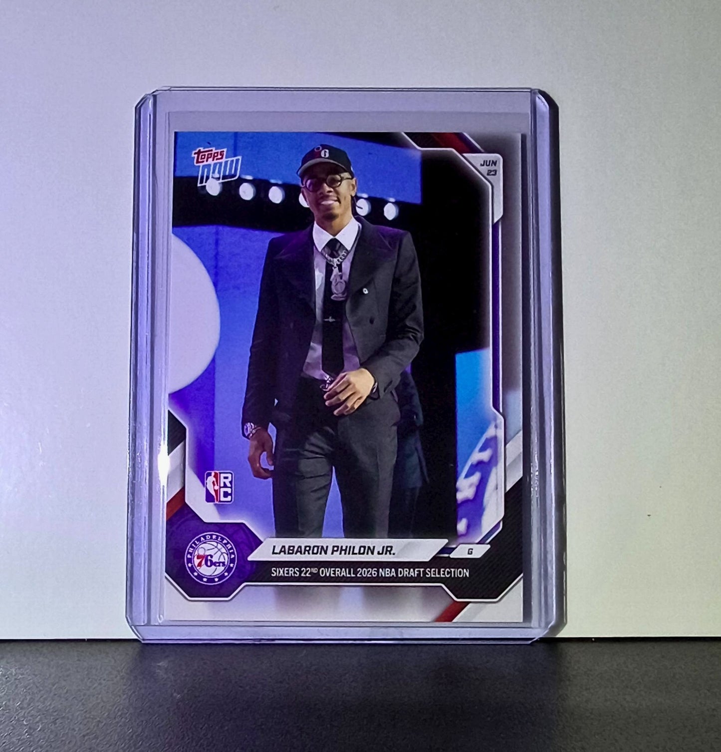 Labaron Philon Jr. Rookie 2026-27 Topps NBA Draft Night #LPHI Card 76ers