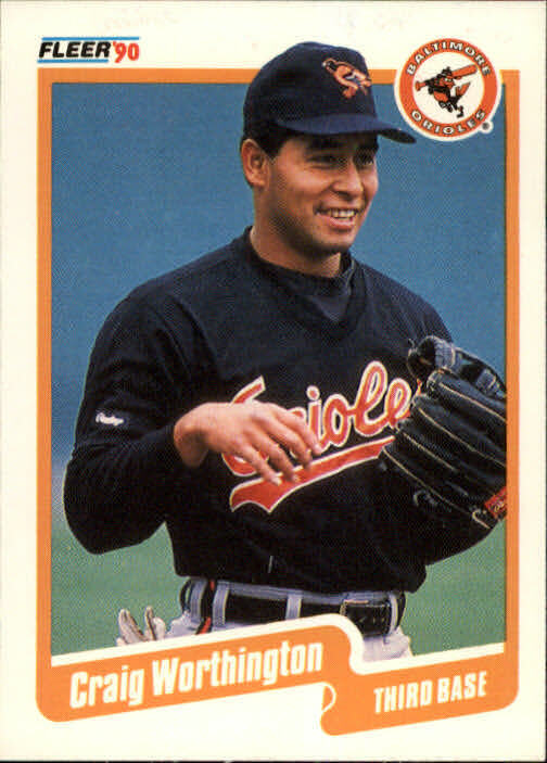 1990 Craig Worthington Fleer Baseball Card #195