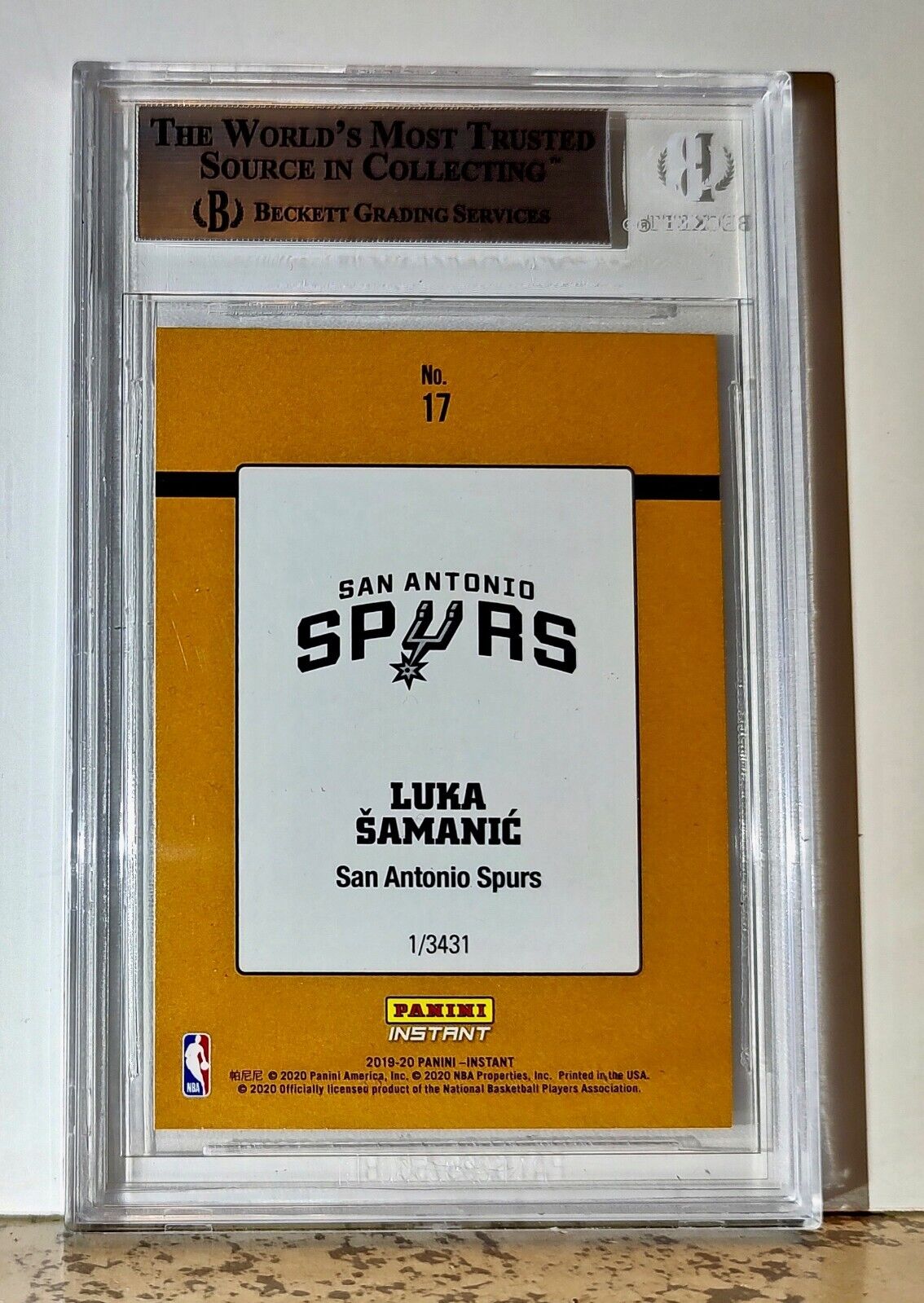 Luka Samanic 2019-20 Panini NBA #17 1989 Rated Rookies 1/3431 BGS 8.5 Spurs