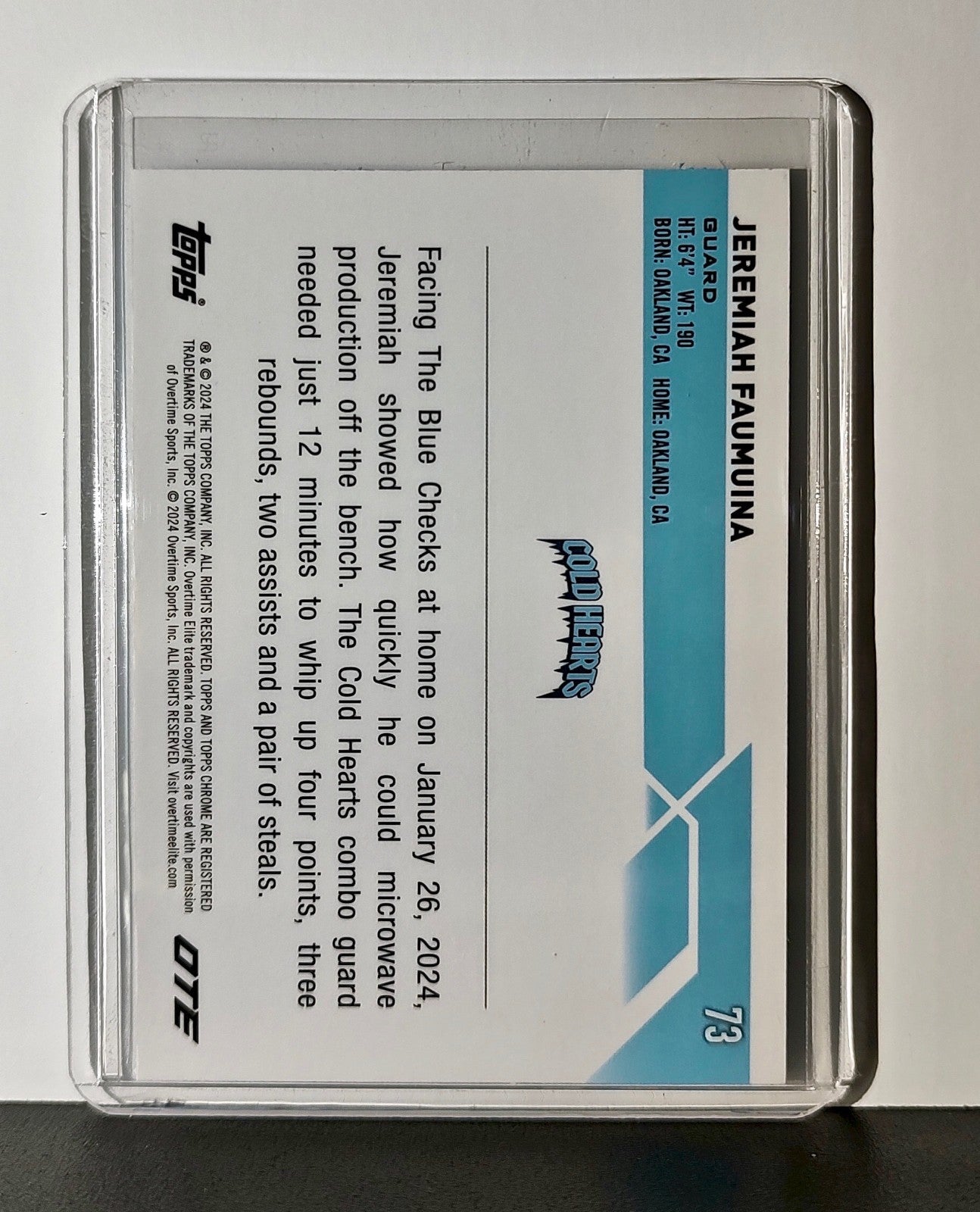 Jeremiah Faummuina 2023-24 Topps Chrome Overtime Elite #73 OTE Refractor