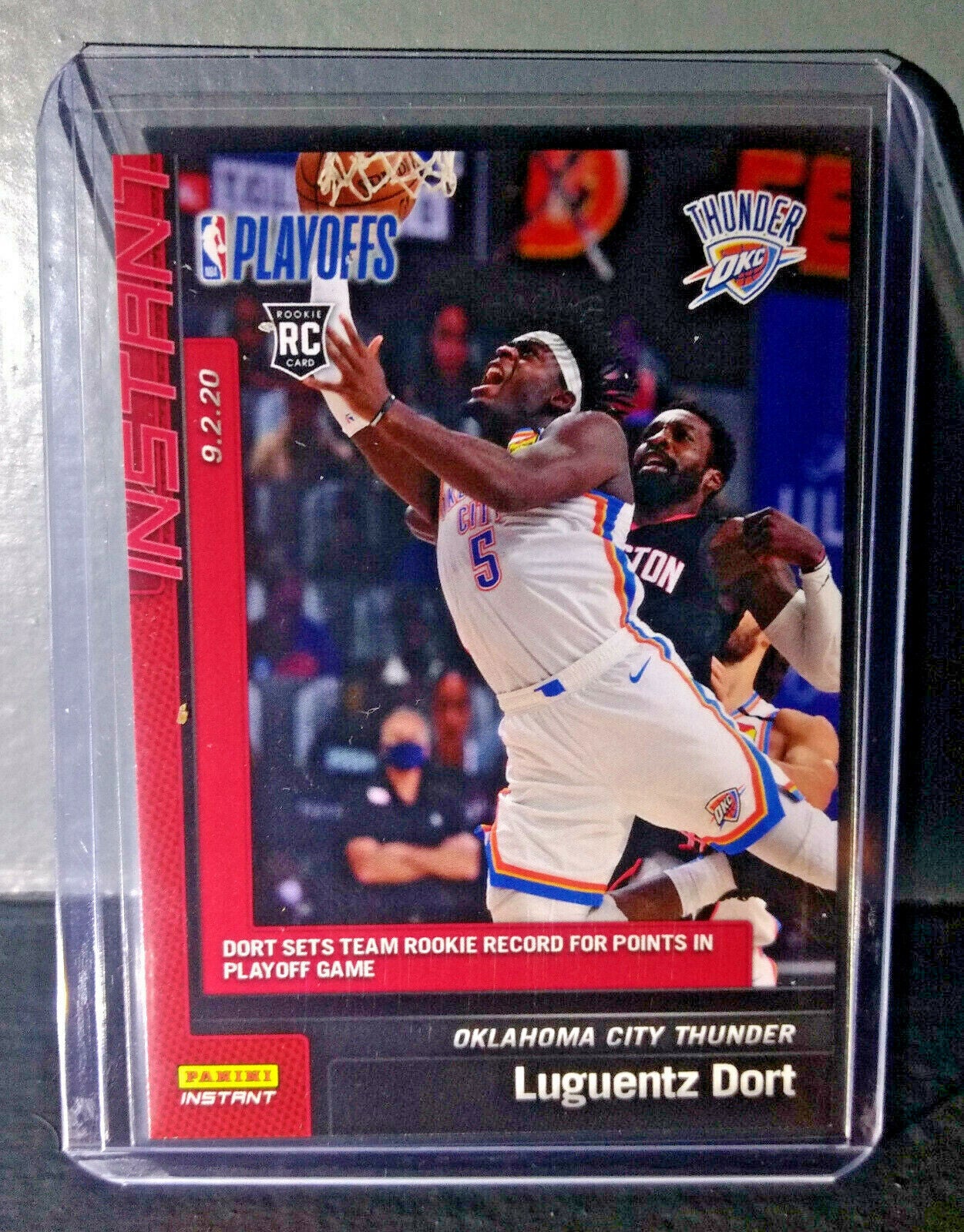 Luguentz Dortz 2019-2020 Panini NBA Instant Rookie #179 Playoffs Card 1/272