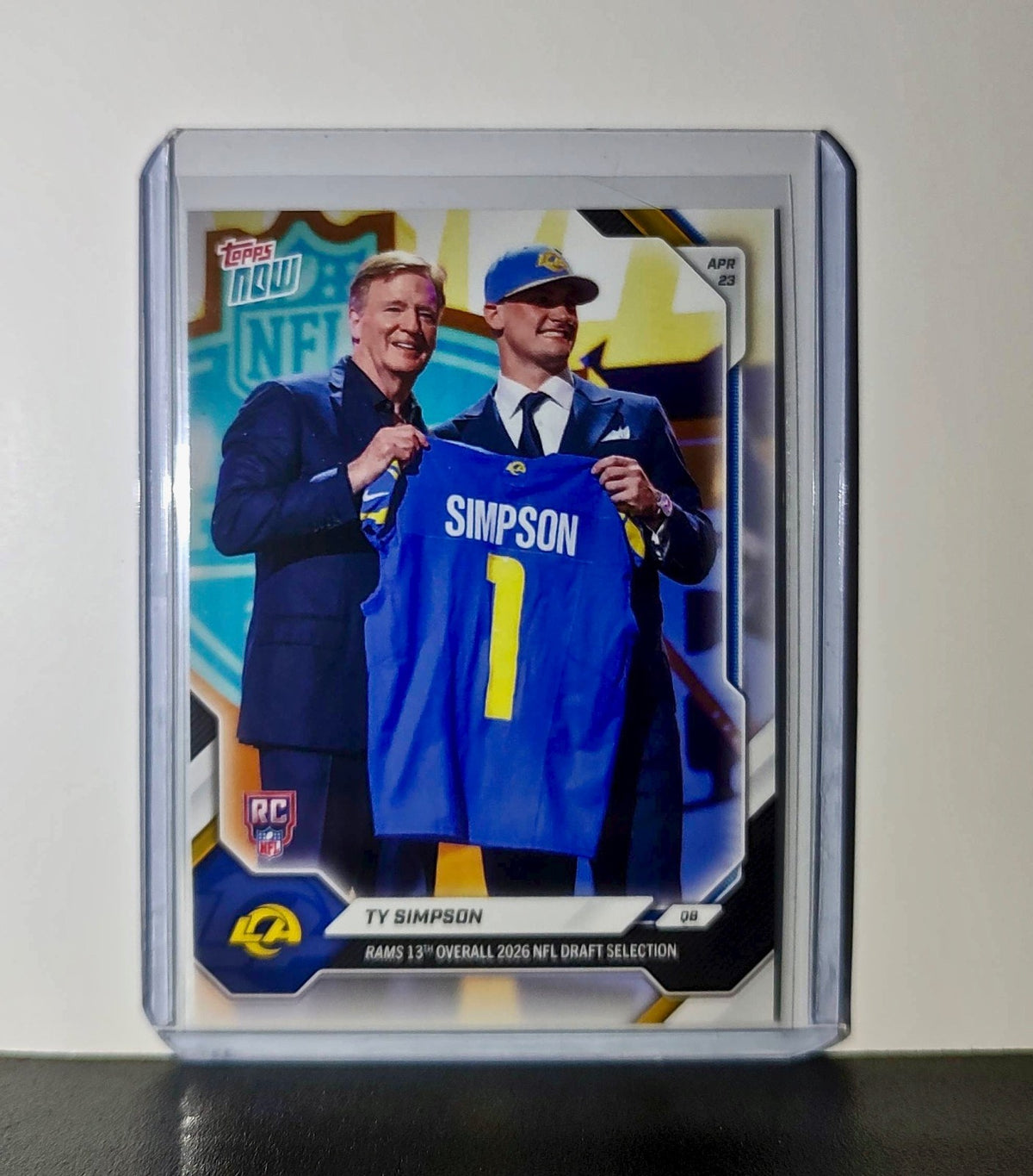 Ty Simpson Rookie 2026 Topps Now Draft Night #TSIM Card Los Angeles Rams