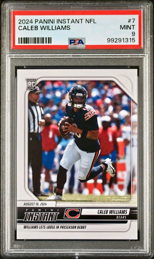 Caleb Williams 2024 Panini Instant NFL #7 Rookie Football Card PSA 9 Mint