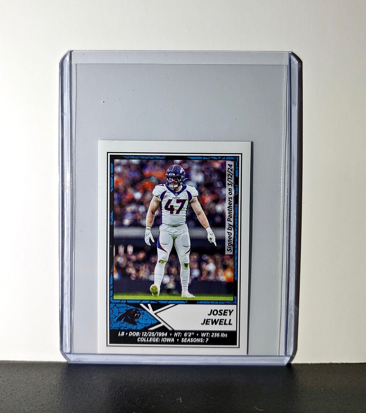 Josey Jewell 2024 Panini NFL Sticker #453 Carolina Panthers