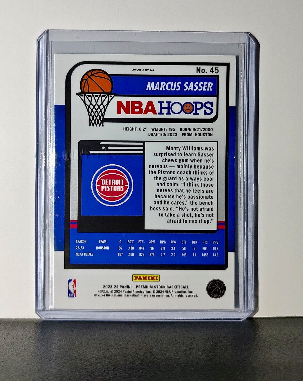 Marcus Sasser 2023-24 Panini Premium NBA Hoops #45 Disco Prizm Rookie Pistons