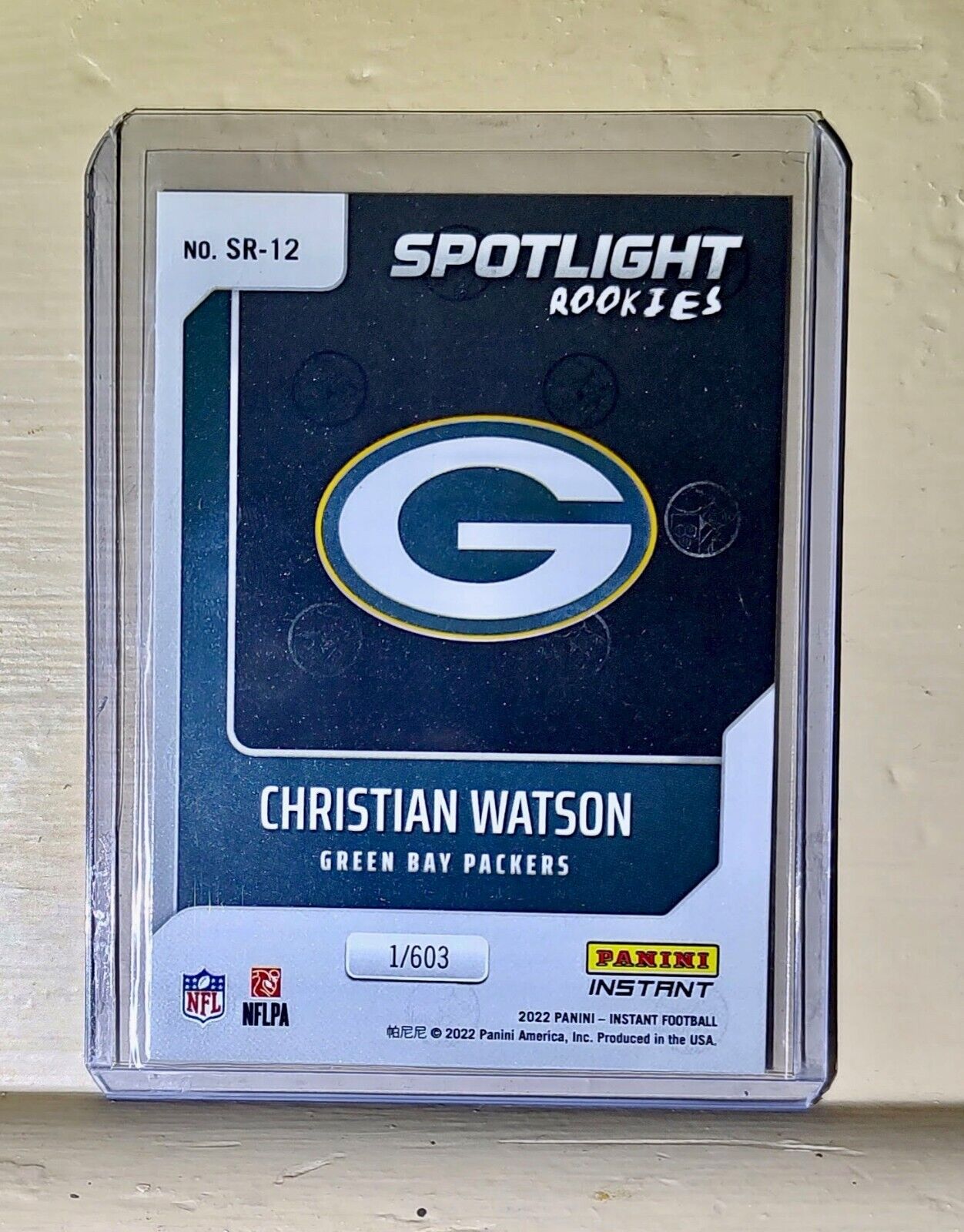 Christian Watson 2022 NFL Panini #12 Spotlight Rookie Football Card 1/603