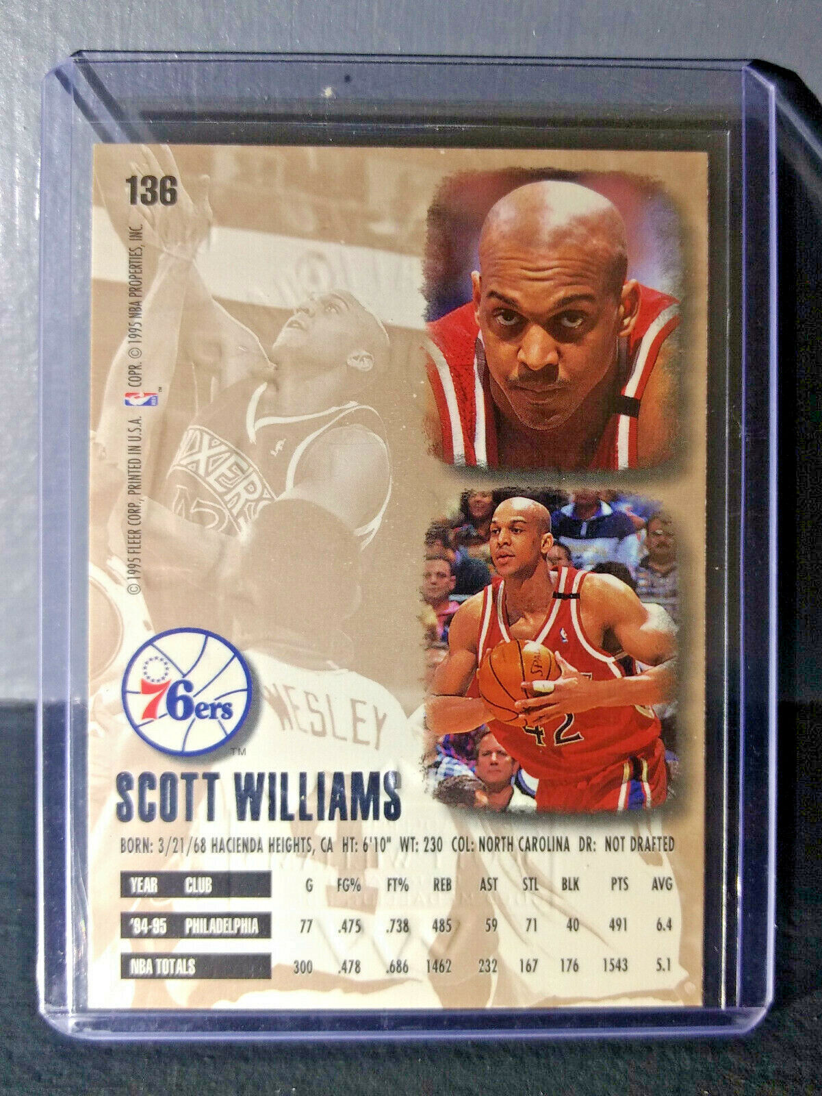 1995-96 Scott Williams Fleer Ultra Gold Medallion #136 Basketball Card