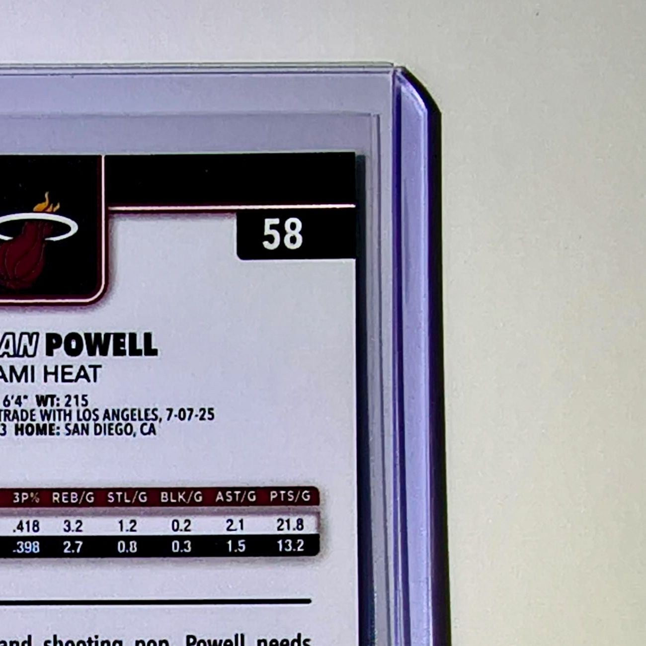 Norman Powell 2025-26 NBA Topps Chrome Update #58 Basketball Card Miami Heat